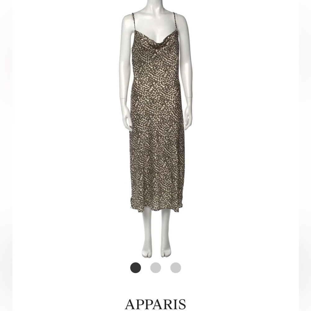 APPARIS animal print long midi slip dress medium